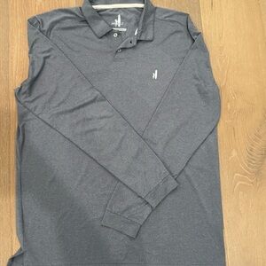 Johnnie- O Men's Gray Performance Polo Long Sleeve Shirt